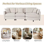 105.5 Upholstered Combination Sofas with Three Pillows and Curved Seat-ModernLuxe