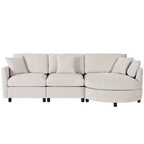 105.5 Upholstered Combination Sofas with Three Pillows and Curved Seat-ModernLuxe