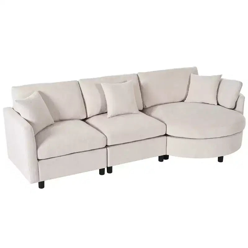 105.5 Upholstered Combination Sofas with Three Pillows and Curved Seat-ModernLuxe
