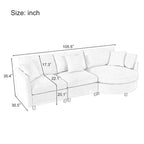 105.5 Upholstered Combination Sofas with Three Pillows and Curved Seat-ModernLuxe