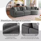 105.5 Upholstered Combination Sofas with Three Pillows and Curved Seat-ModernLuxe