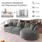 105.5 Upholstered Combination Sofas with Three Pillows and Curved Seat-ModernLuxe
