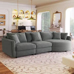 105.5 Upholstered Combination Sofas with Three Pillows and Curved Seat-ModernLuxe