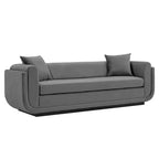 Canapé rembourré en velours contemporain Edmonda avec oreillers - Manhattan Comfort