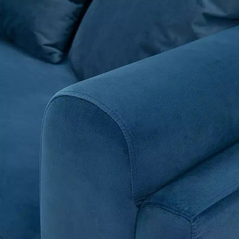 Canapé rembourré en velours contemporain Edmonda avec oreillers - Manhattan Comfort
