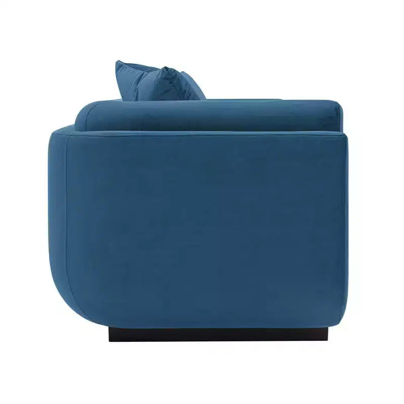 Canapé rembourré en velours contemporain Edmonda avec oreillers - Manhattan Comfort