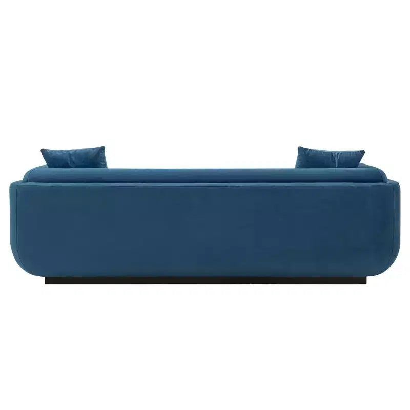 Canapé rembourré en velours contemporain Edmonda avec oreillers - Manhattan Comfort