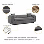 Canapé rembourré en velours contemporain Edmonda avec oreillers - Manhattan Comfort