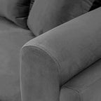 Canapé rembourré en velours contemporain Edmonda avec oreillers - Manhattan Comfort