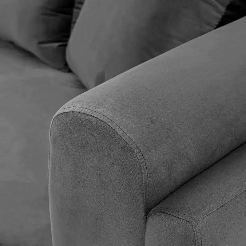 Canapé rembourré en velours contemporain Edmonda avec oreillers - Manhattan Comfort
