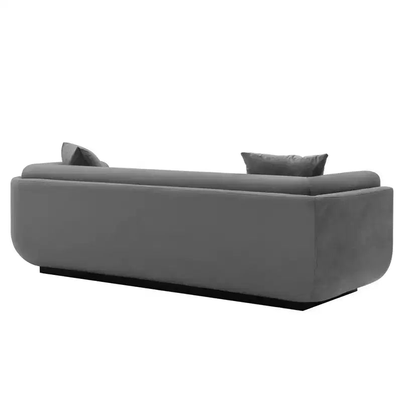 Canapé rembourré en velours contemporain Edmonda avec oreillers - Manhattan Comfort