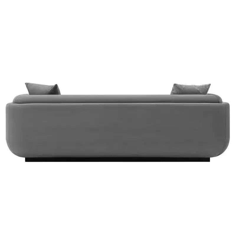 Canapé rembourré en velours contemporain Edmonda avec oreillers - Manhattan Comfort