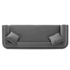 Canapé rembourré en velours contemporain Edmonda avec oreillers - Manhattan Comfort