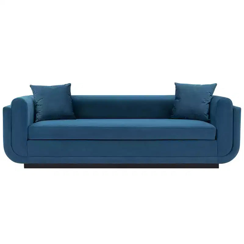 Canapé rembourré en velours contemporain Edmonda avec oreillers - Manhattan Comfort