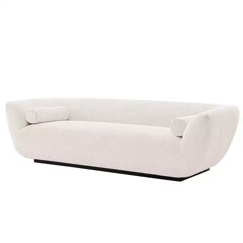 96.46 Ulka Contemporary Boucle Upholstered Sofa with Pillows - Manhattan Comfort
