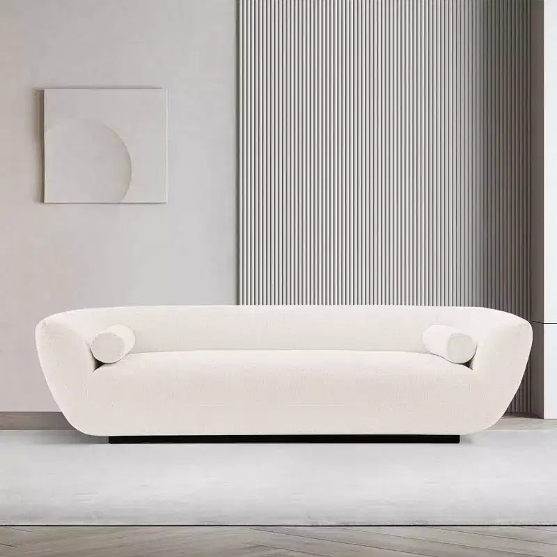 96.46 Ulka Contemporary Boucle Upholstered Sofa with Pillows - Manhattan Comfort