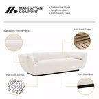 96.46 Ulka Contemporary Boucle Upholstered Sofa with Pillows - Manhattan Comfort