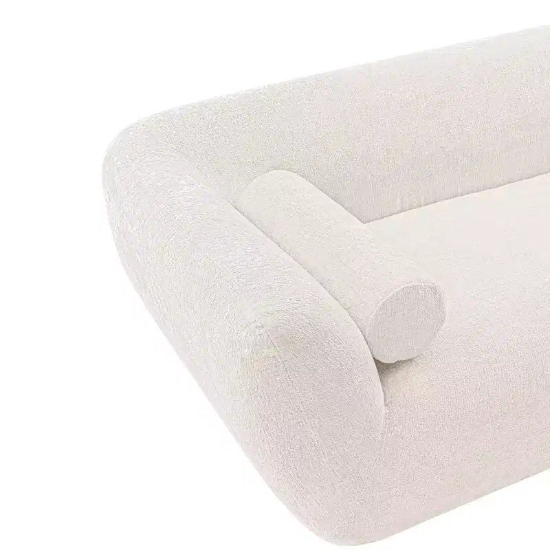 96.46 Ulka Contemporary Boucle Upholstered Sofa with Pillows - Manhattan Comfort