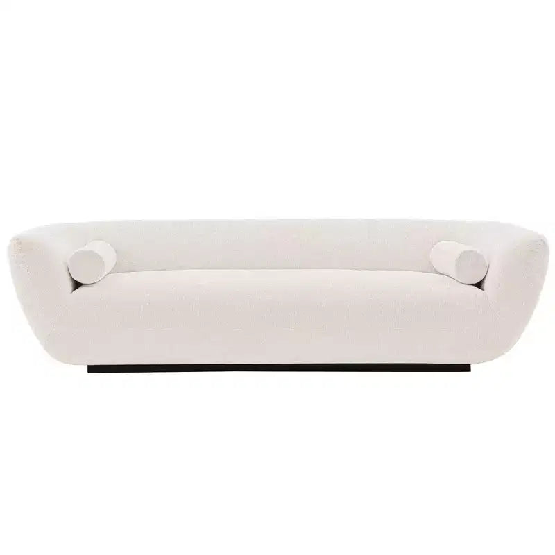 96.46 Ulka Contemporary Boucle Upholstered Sofa with Pillows - Manhattan Comfort