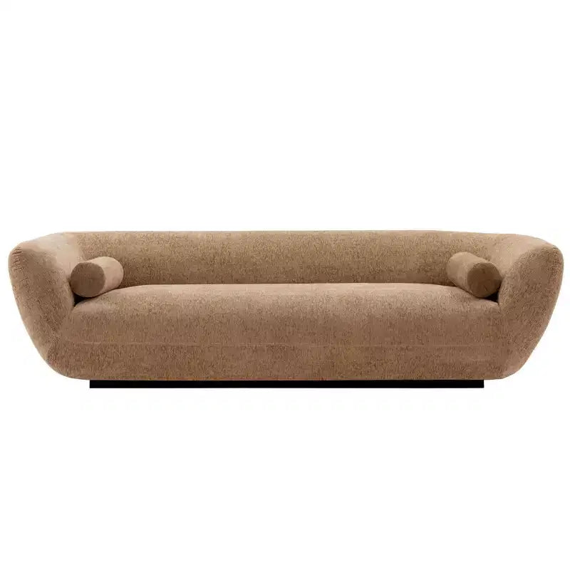 96.46 Ulka Contemporary Boucle Upholstered Sofa with Pillows - Manhattan Comfort