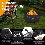 Costway Portable Charcoal Grill Stove with 360 Rotatable Grill Foldable Body & Legs Black