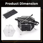 Costway Portable Charcoal Grill Stove with 360 Rotatable Grill Foldable Body & Legs Black