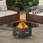 Costway Portable Charcoal Grill Stove with 360 Rotatable Grill Foldable Body & Legs Black