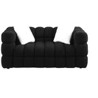 Boucle Fabric Sofa with Two Pillows, 3-Seater/2-Seater Marshmallow Sofa - ModernLuxe