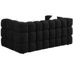 Boucle Fabric Sofa with Two Pillows, 3-Seater/2-Seater Marshmallow Sofa - ModernLuxe