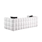 Boucle Fabric Sofa with Two Pillows, 3-Seater/2-Seater Marshmallow Sofa - ModernLuxe