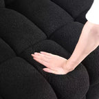 Boucle Fabric Sofa with Two Pillows, 3-Seater/2-Seater Marshmallow Sofa - ModernLuxe