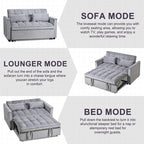 Modern Velvet Futon Loveseat with Reclining Backrest & Pockets, Seats 2 鈥?Dark Gray / Light Gray / Blue / Black