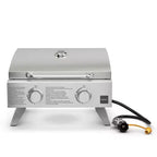 Barbecue à gaz portable Costway 20 000 BTU avec couvercle et poignée, thermomètre supérieur, tige de flamme supplémentaire