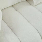 3-seater Upholstered Sofa Couch, Teddy Fabric Sofa with 3 Back Pillows 4M -ModernLuxe