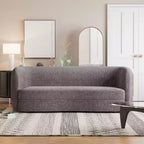 HOMES: Inside + Out 85" Pinehush Boho Curved Boucle Fabric Sofa with Pocket Coil Cushions
