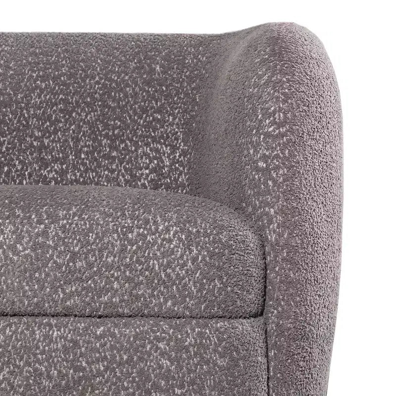 HOMES: Inside + Out 85" Pinehush Boho Curved Boucle Fabric Sofa with Pocket Coil Cushions