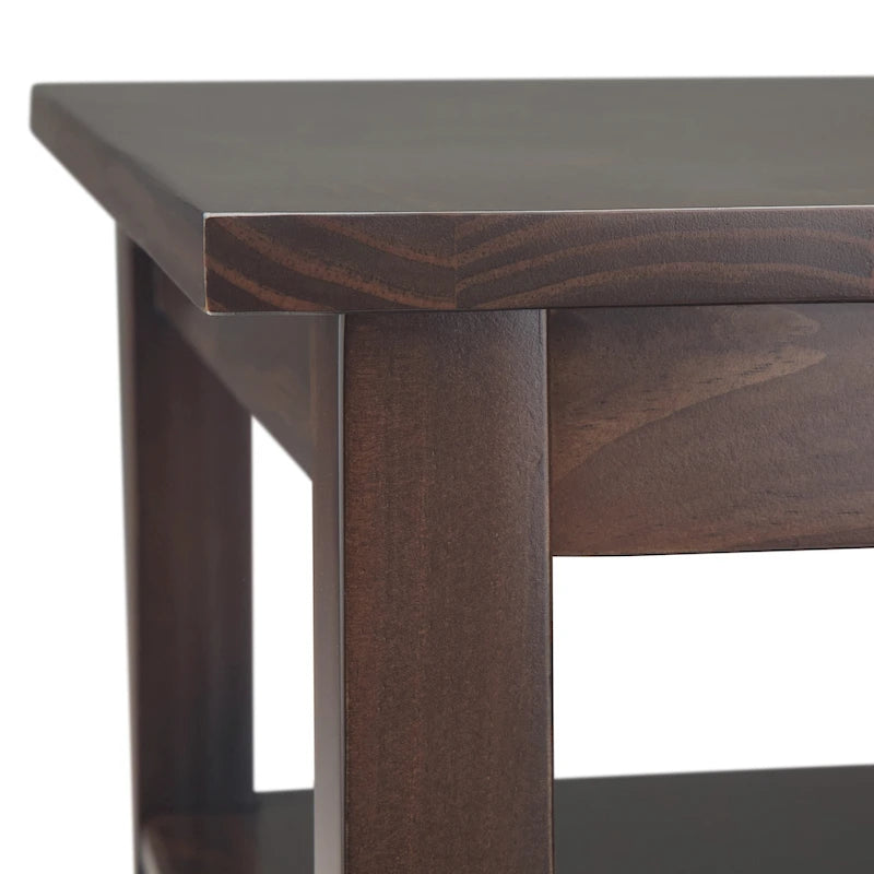 WYNDENHALL Norfolk SOLID WOOD 14 inch Wide Rectangle Transitional Narrow Side Table - 14 Inches wide