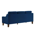 Single/Loveseat/3-Piece Seat Upholstered Sofa Chair/Couch with Scooped Armrest and Wooden Legs, Navy/Black/Taupe, 4W-ModernLuxe