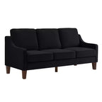 Single/Loveseat/3-Piece Seat Upholstered Sofa Chair/Couch with Scooped Armrest and Wooden Legs, Navy/Black/Taupe, 4W-ModernLuxe