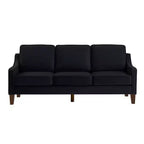 Single/Loveseat/3-Piece Seat Upholstered Sofa Chair/Couch with Scooped Armrest and Wooden Legs, Navy/Black/Taupe, 4W-ModernLuxe