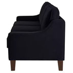 Single/Loveseat/3-Piece Seat Upholstered Sofa Chair/Couch with Scooped Armrest and Wooden Legs, Navy/Black/Taupe, 4W-ModernLuxe