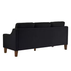 Single/Loveseat/3-Piece Seat Upholstered Sofa Chair/Couch with Scooped Armrest and Wooden Legs, Navy/Black/Taupe, 4W-ModernLuxe