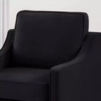 Single/Loveseat/3-Piece Seat Upholstered Sofa Chair/Couch with Scooped Armrest and Wooden Legs, Navy/Black/Taupe, 4W-ModernLuxe