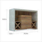 Furniture of America Mystal Industrial Concrete-like 3-drawer Buffet