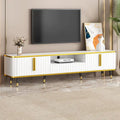 TV Stand with Golden Accents and Storage for 85 Inch TV