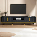 TV Stand with Golden Accents and Storage for 85 Inch TV