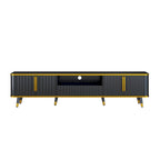 TV Stand with Golden Accents and Storage for 85 Inch TV