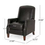 Cavanaugh Upholstered Pushback Recliner with Nailhead Trim by Christopher Knight Home