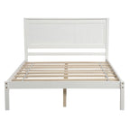 Perfectly Simple Platform Bed Frame with Wooden Slat Support and Attached Headboard, Crafted in Pine
