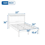 Perfectly Simple Platform Bed Frame with Wooden Slat Support and Attached Headboard, Crafted in Pine